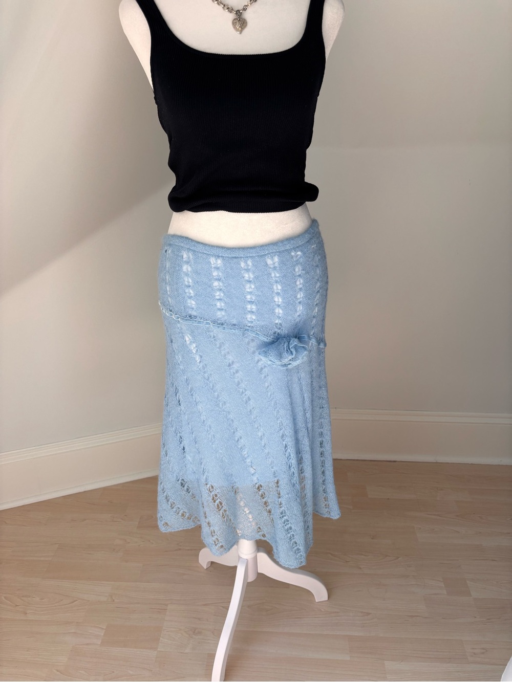 Urban Outfitters Blue Knit Midi Skirt 🩵